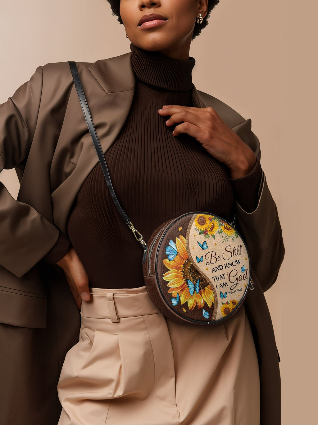 Presence Psalm 46:10 Circle Crossbody Bag