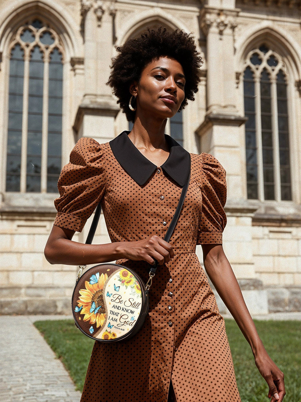 Psalm 46:10 Presence Circle Crossbody Bag