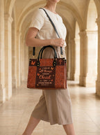 Believe Philippians 4:13 Leather Handbag