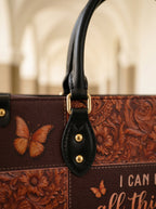 Believe Philippians 4:13 Leather Handbag