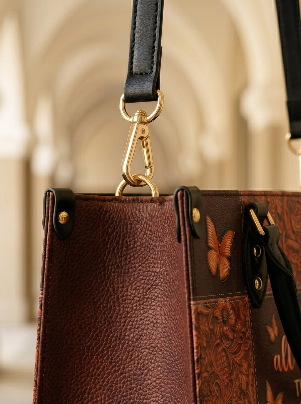 Believe Philippians 4:13 Leather Handbag