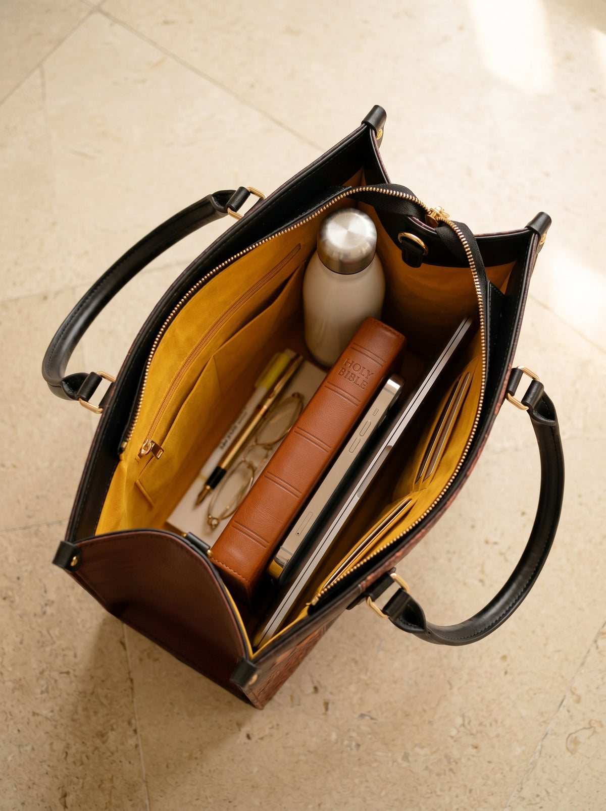 Believe Philippians 4:13 Leather Handbag