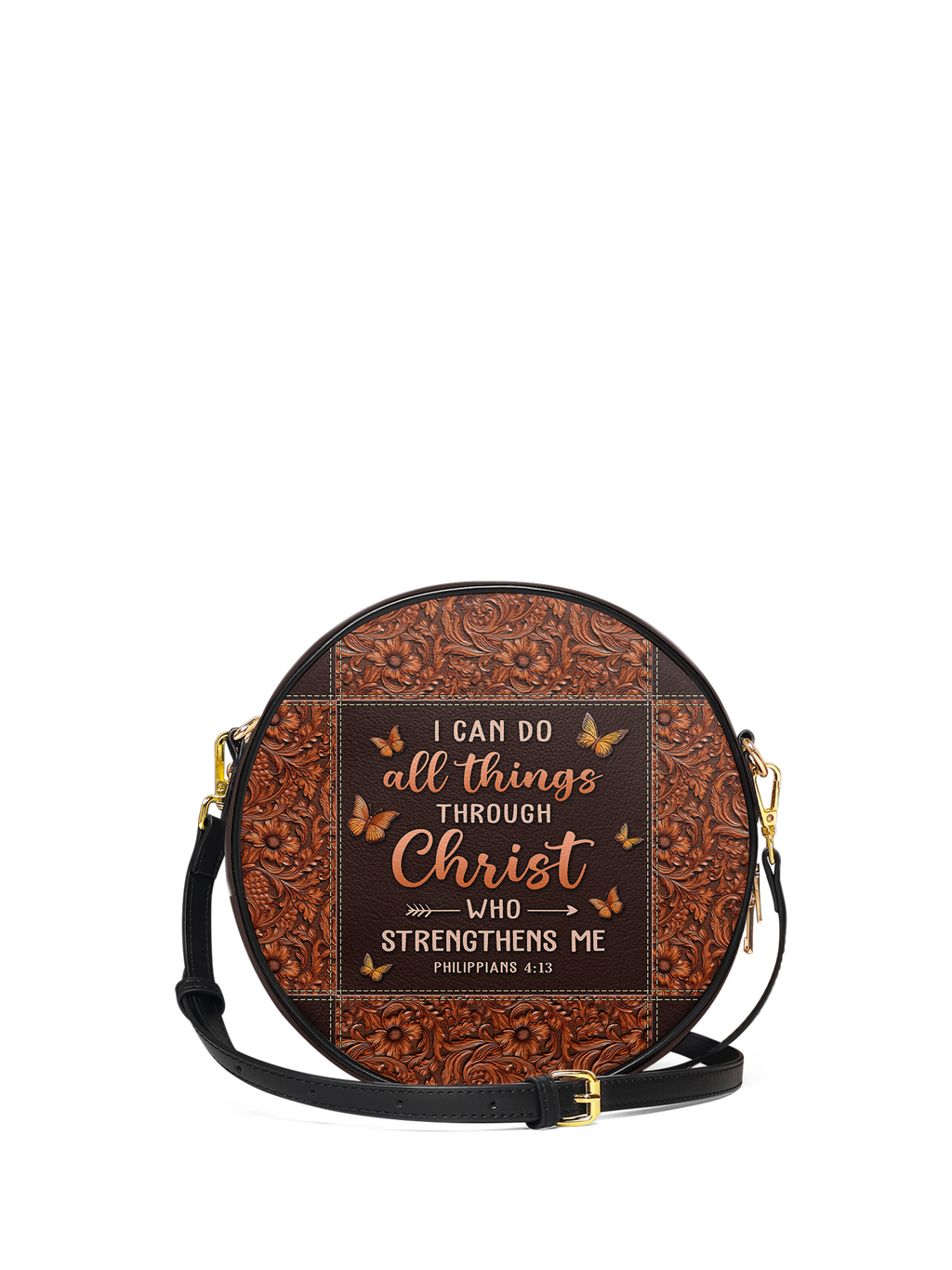 Believe Philippians 4:13 Circle Crossbody Bag