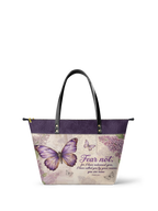 Beloved "You Are Mine" Isaiah 43:1 Leather Tote Bag