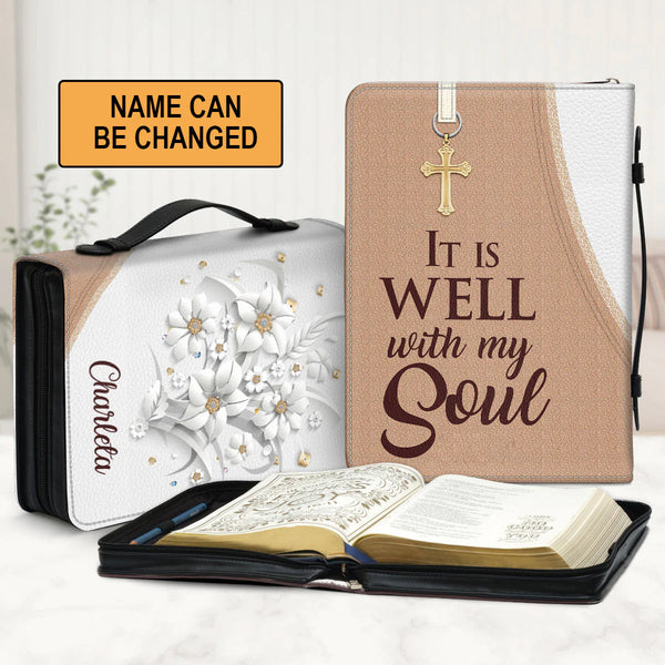Personalized It Is Well With My Soul Bible Cover