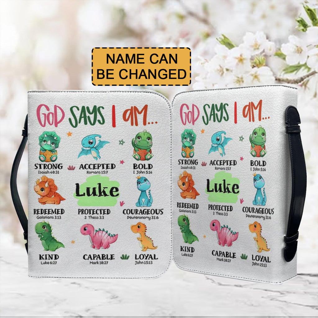 Personalized God Says I Am Dinosaur Bible Cover