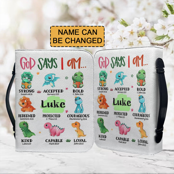 Personalized God Says I Am Dinosaur Bible Cover