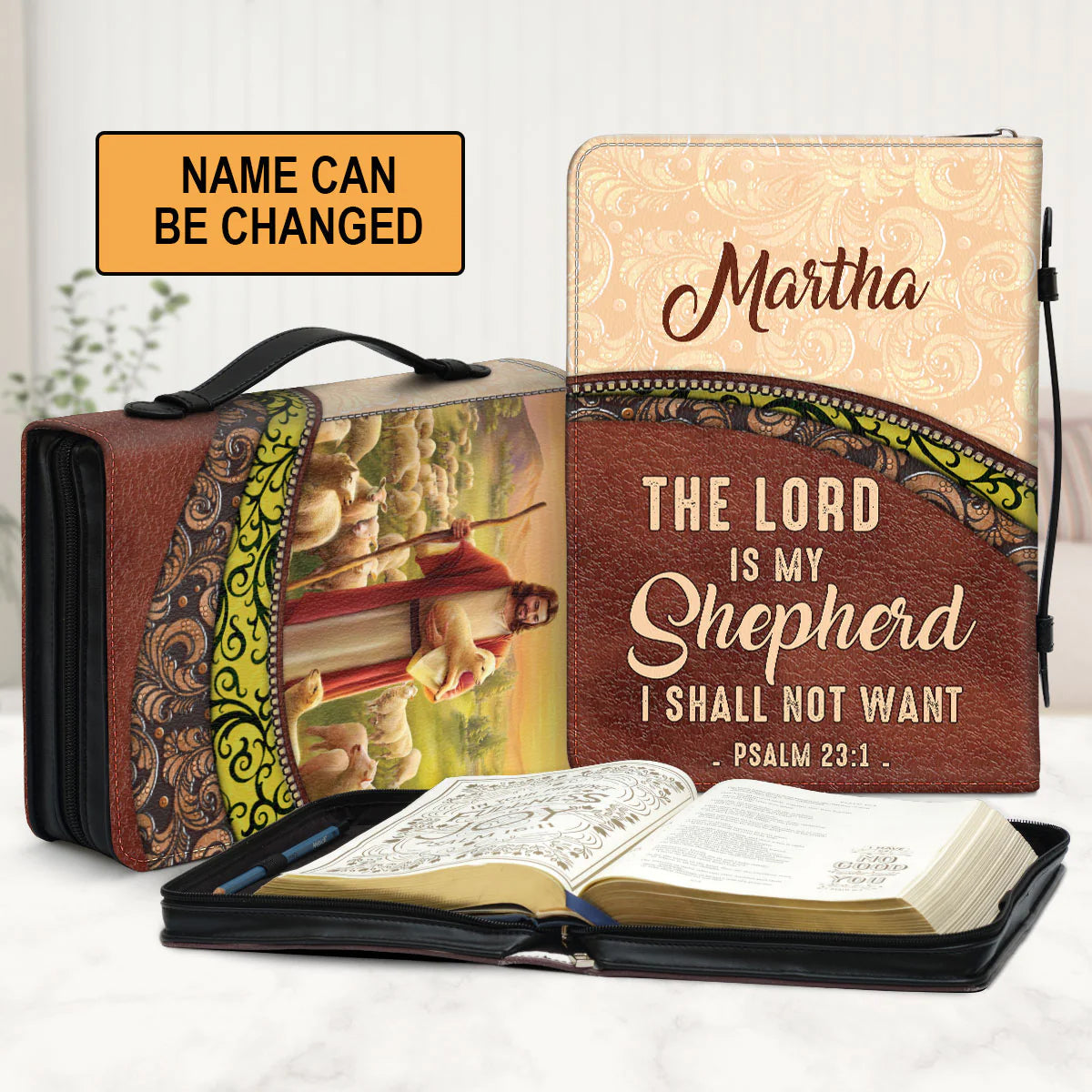 The Lord Is My Shepherd Personalized Bible Cover
