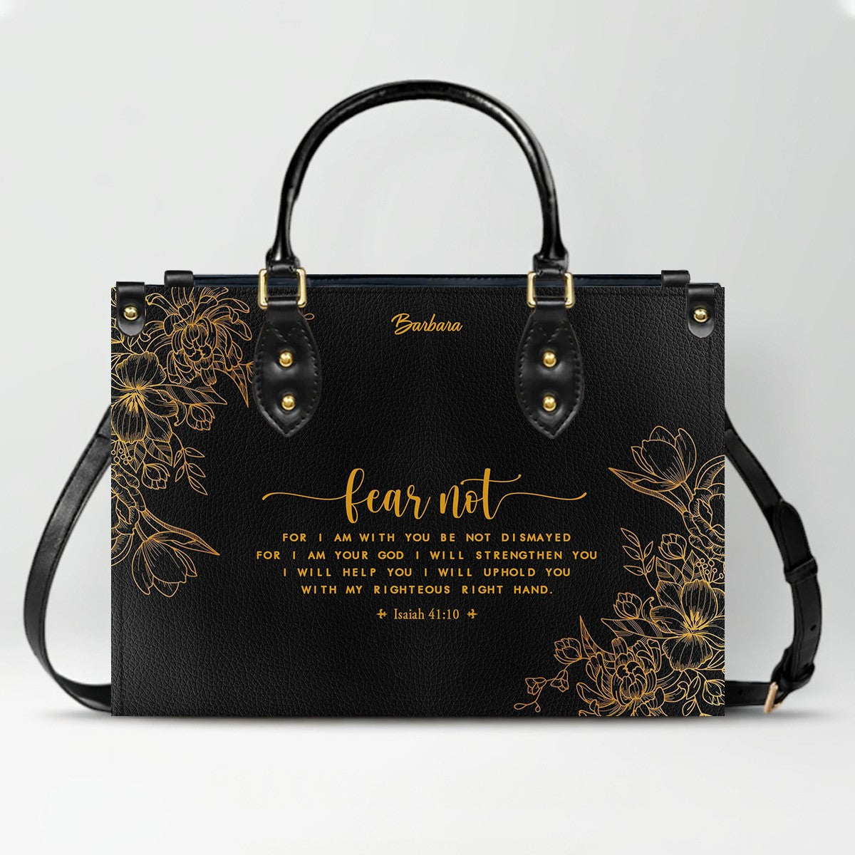 Personalized Bible Verse Leather Handbag