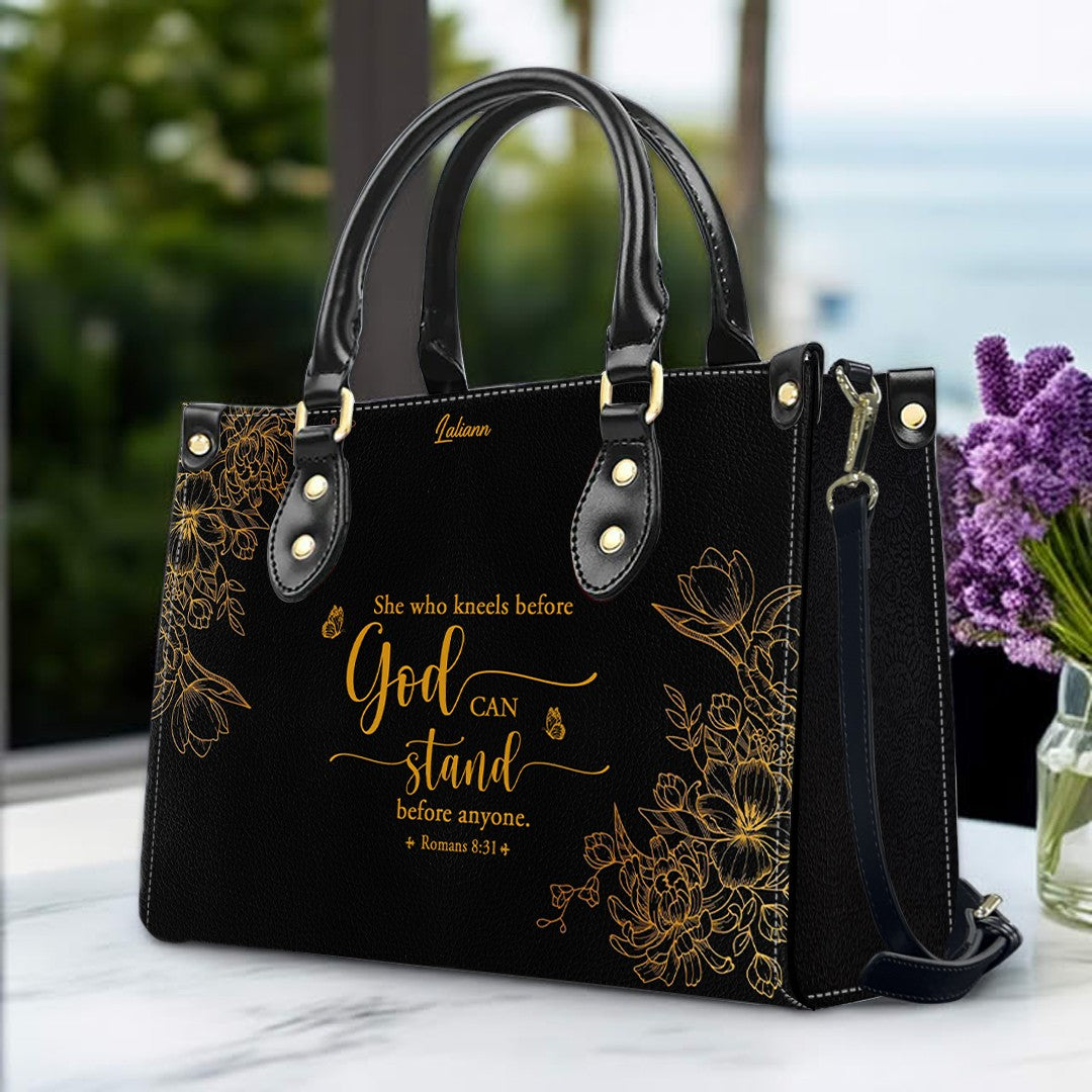 Personalized Bible Verse Leather Handbag