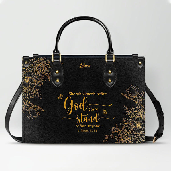 Personalized Bible Verse Leather Handbag