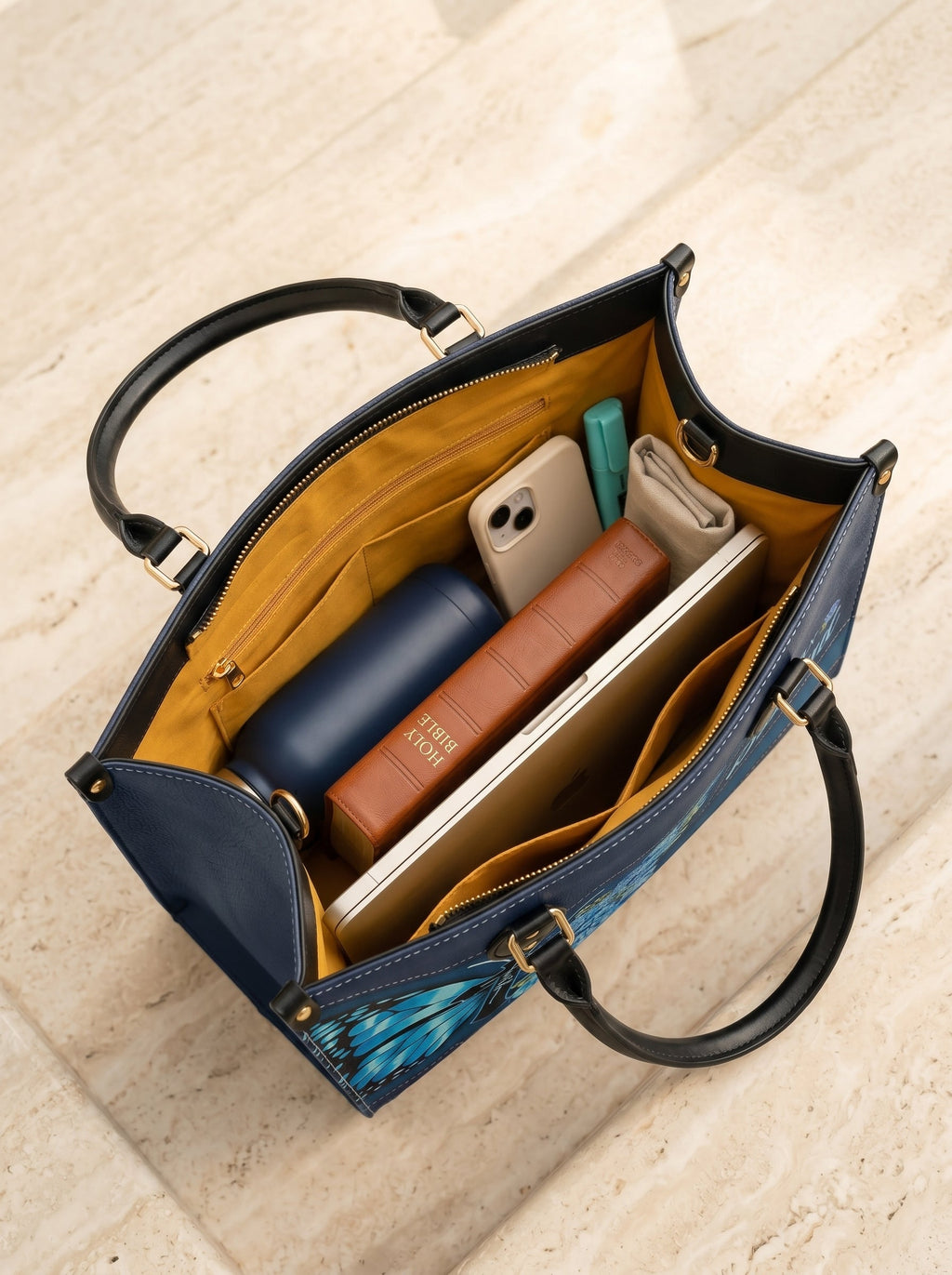 Blessed Christian Faith Leather Handbag