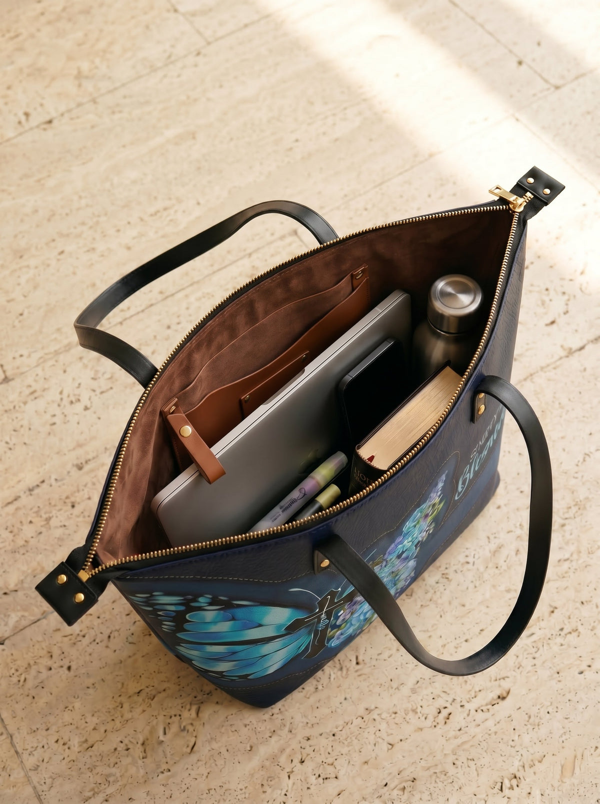 Blessed Christian Faith Leather Tote Bag