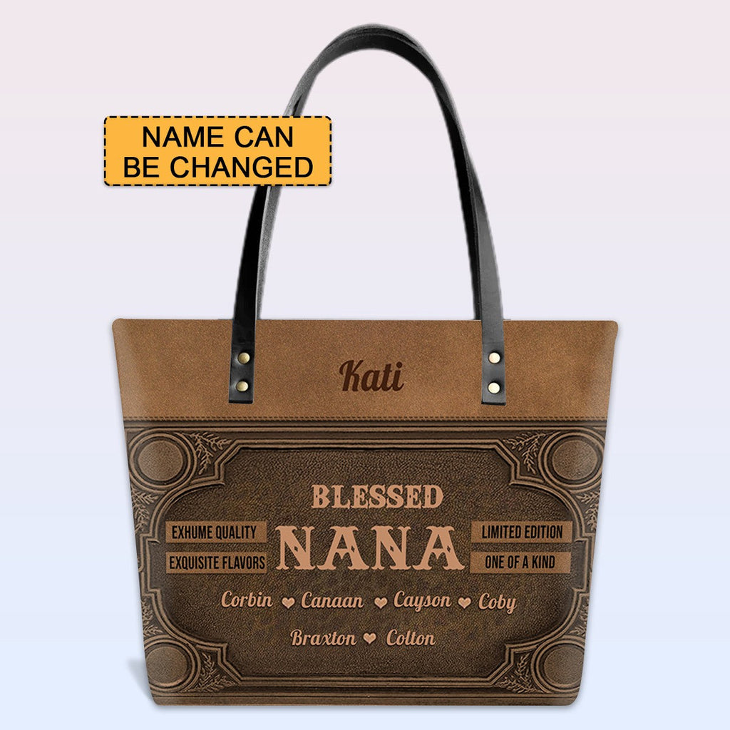 Personalized Bible Verse Leather Tote Bag
