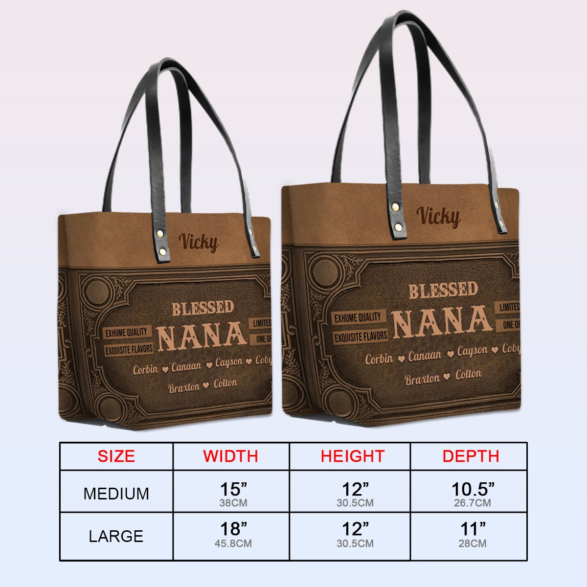 Personalized Bible Verse Leather Tote Bag