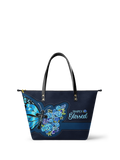 Blessed Christian Faith Leather Tote Bag