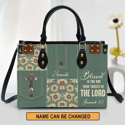 Blessed Is The One Christian Leather Tote Bag