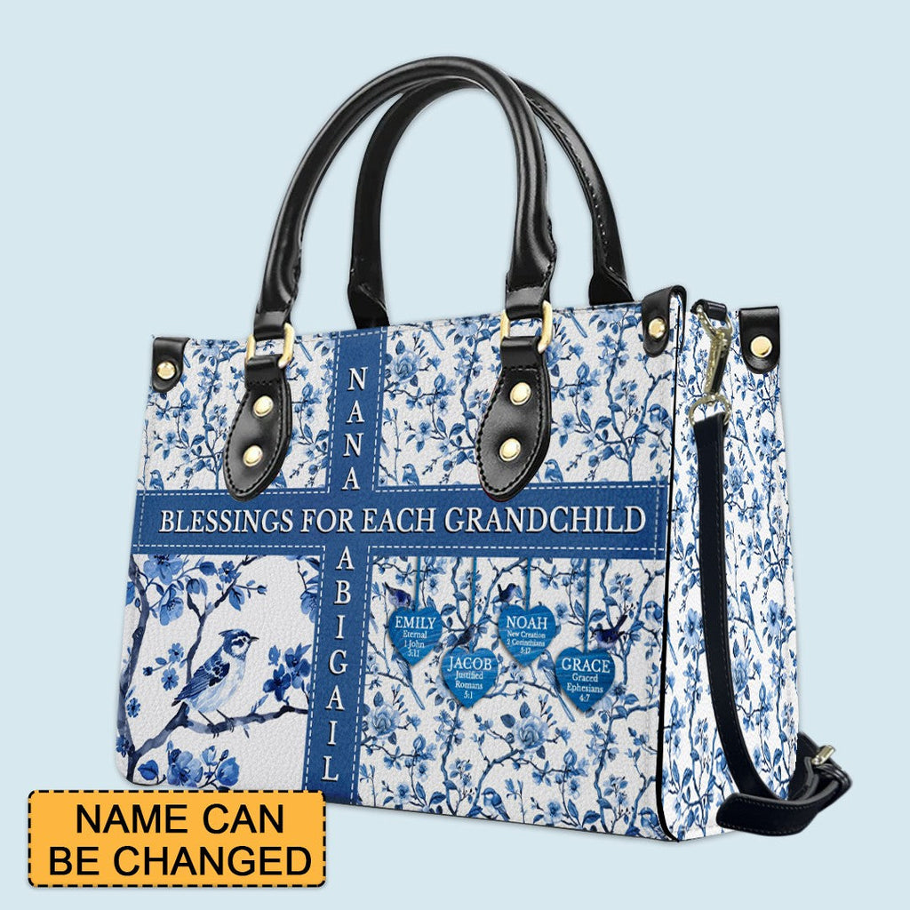 Personalized Bible Blessings Leather Handbag