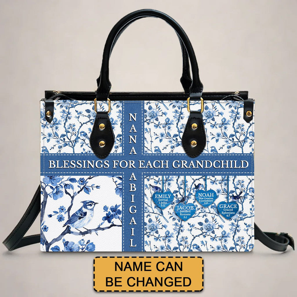 Personalized Bible Blessings Leather Handbag