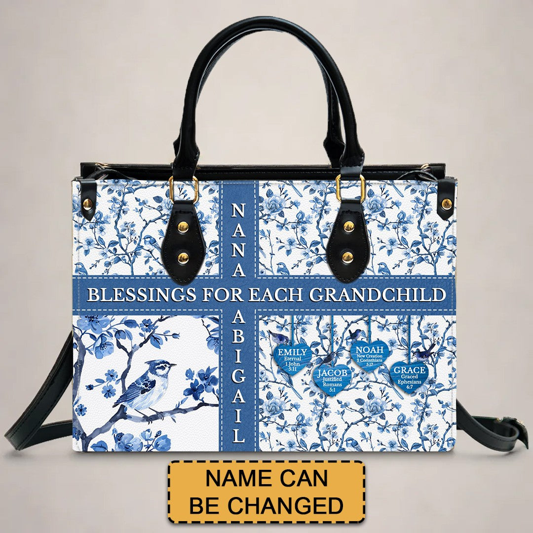 Personalized Bible Blessings Leather Handbag