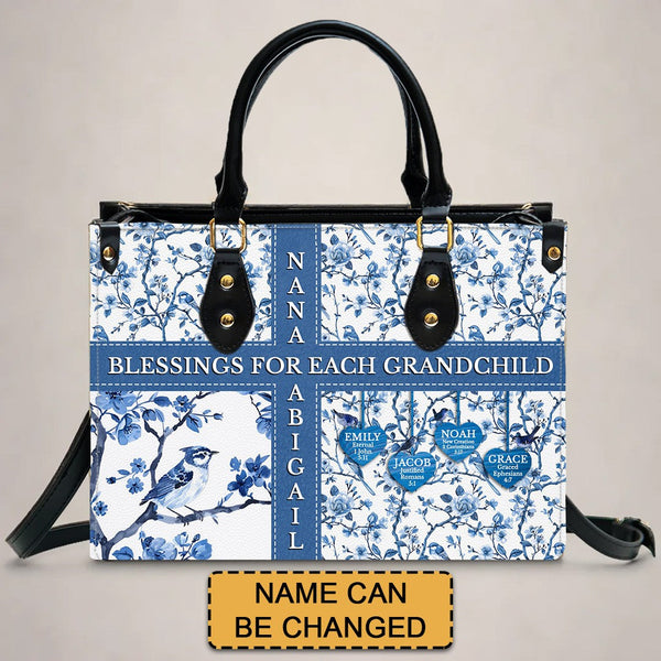 Personalized Bible Blessings Leather Handbag