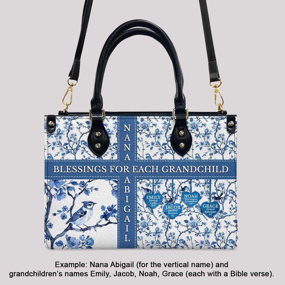 Personalized Bible Blessings Leather Handbag