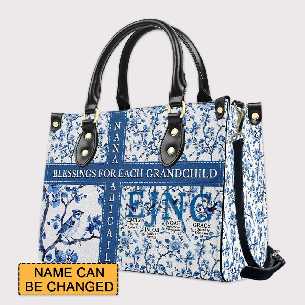 Personalized Bible Blessings Leather Handbag