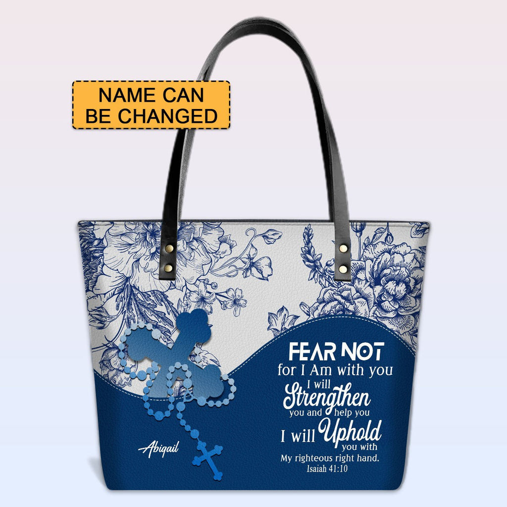 Personalized Christian Leather Tote Bag