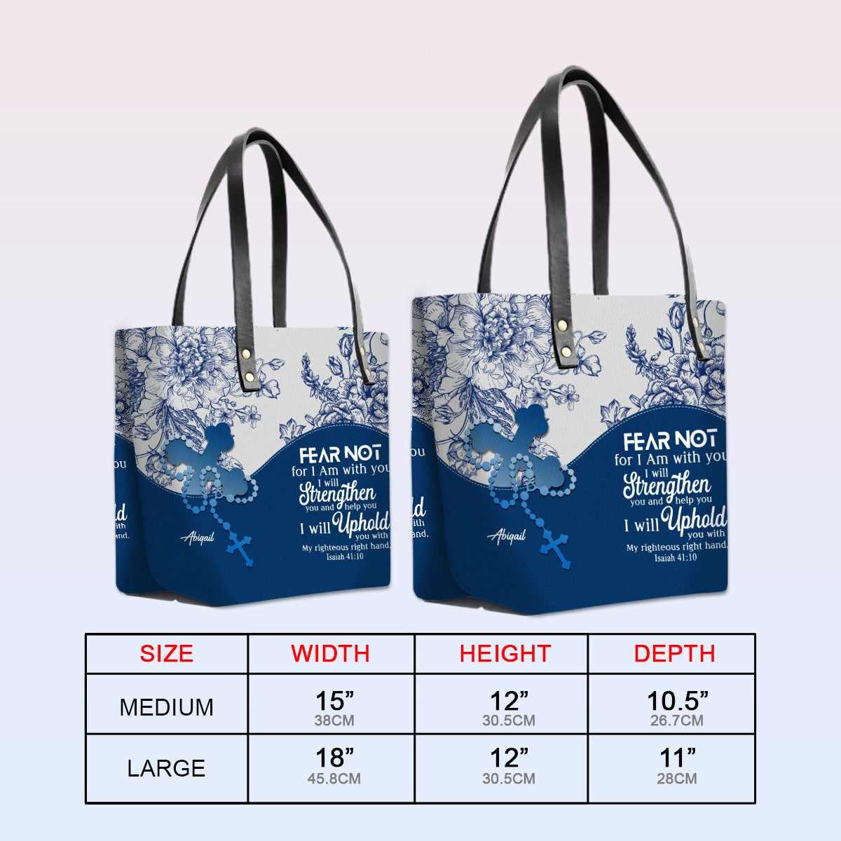 Personalized Christian Leather Tote Bag