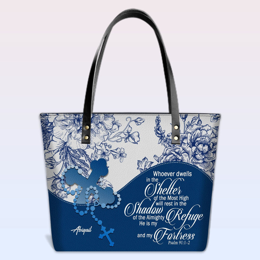 Personalized Christian Leather Tote Bag