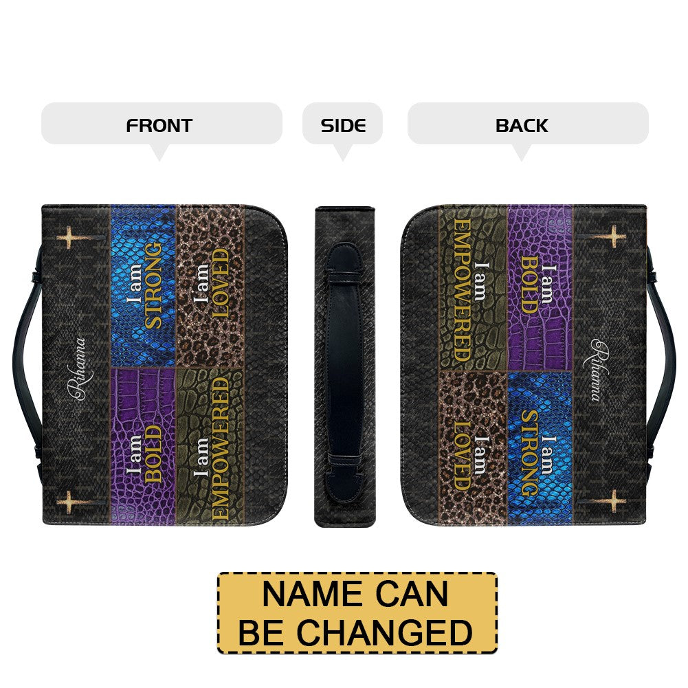 I Am Bold & Strong Personalized Leather Handbag