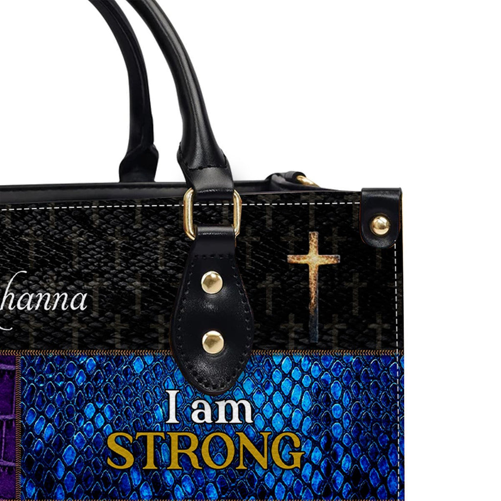 I Am Bold & Strong Personalized Leather Handbag