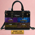 I Am Bold & Strong Personalized Leather Handbag