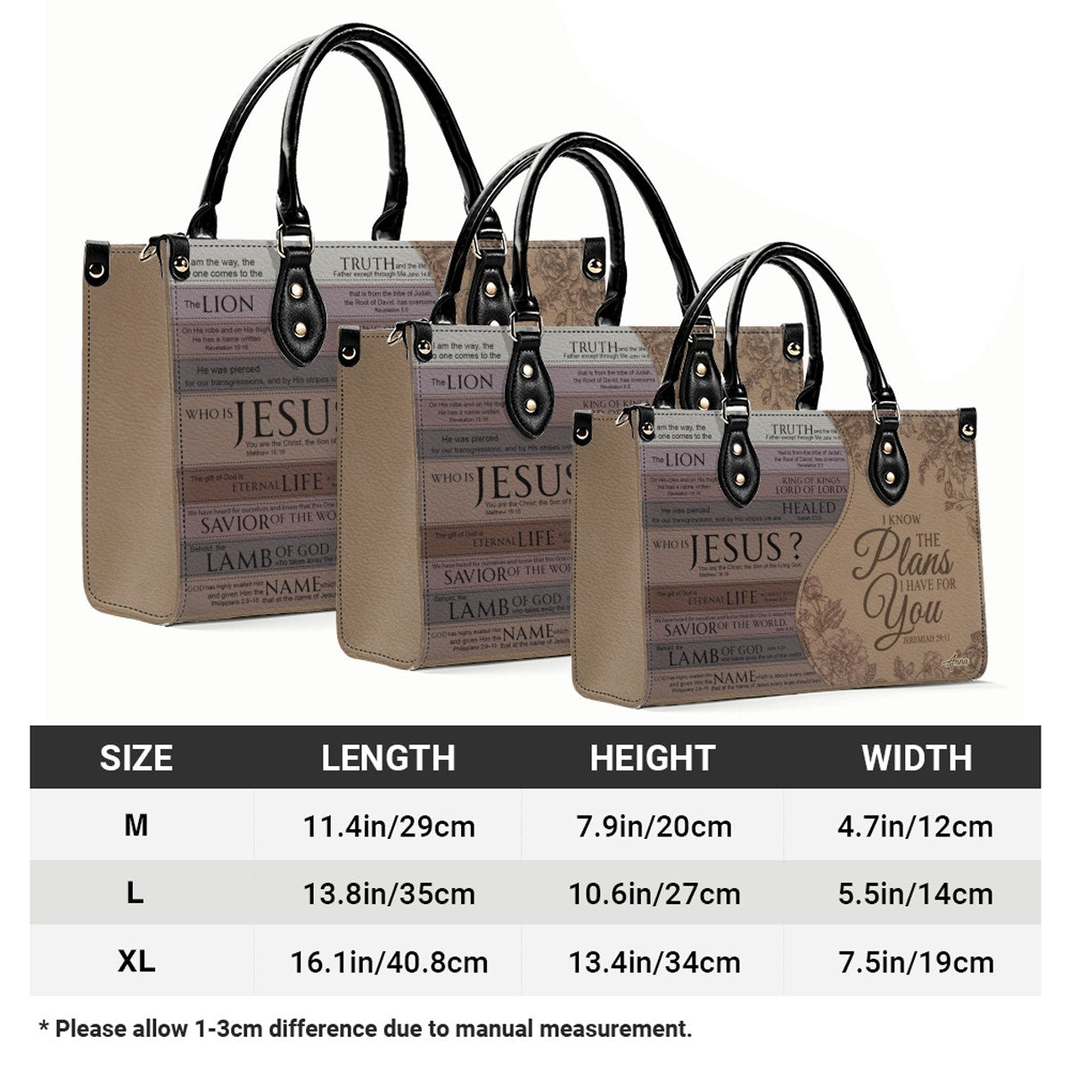 Personalized Jeremiah 29:11 Leather Handbag