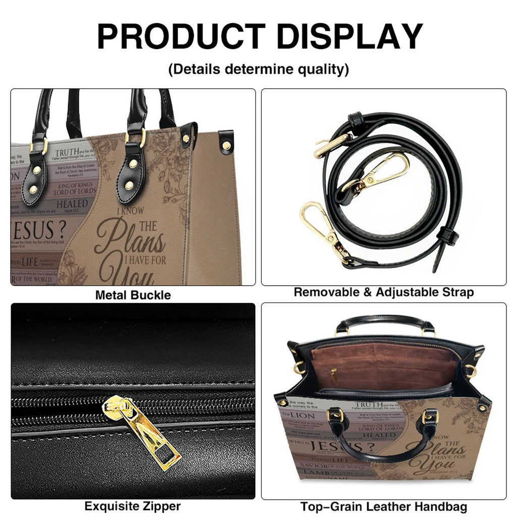 Personalized Jeremiah 29:11 Leather Handbag