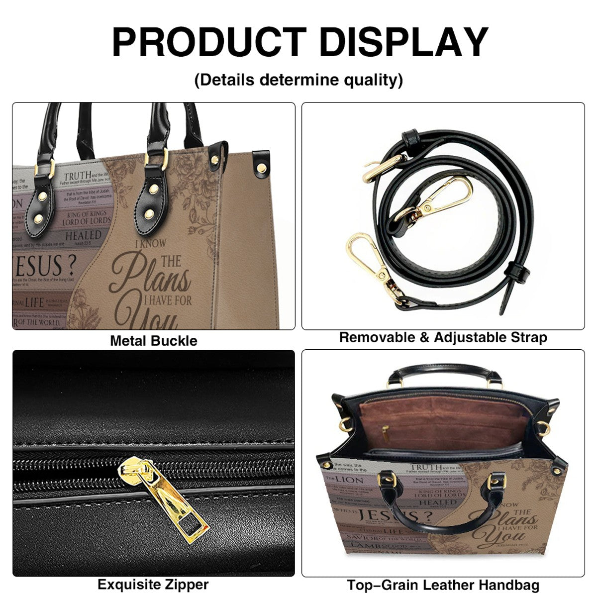Personalized Jeremiah 29:11 Leather Handbag