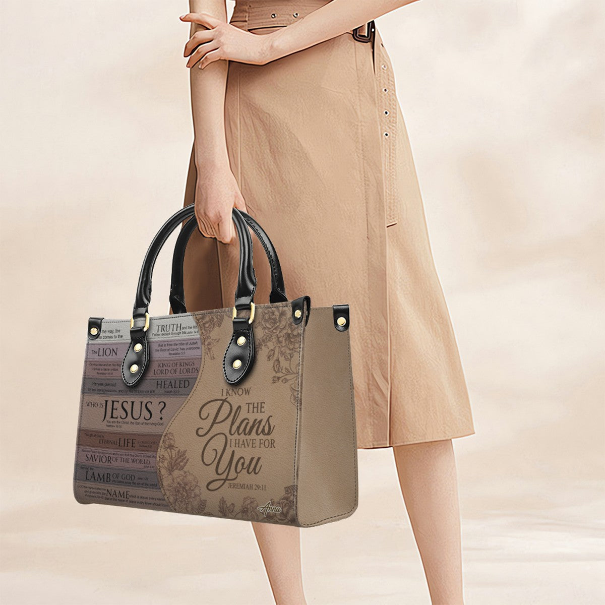 Personalized Jeremiah 29:11 Leather Handbag