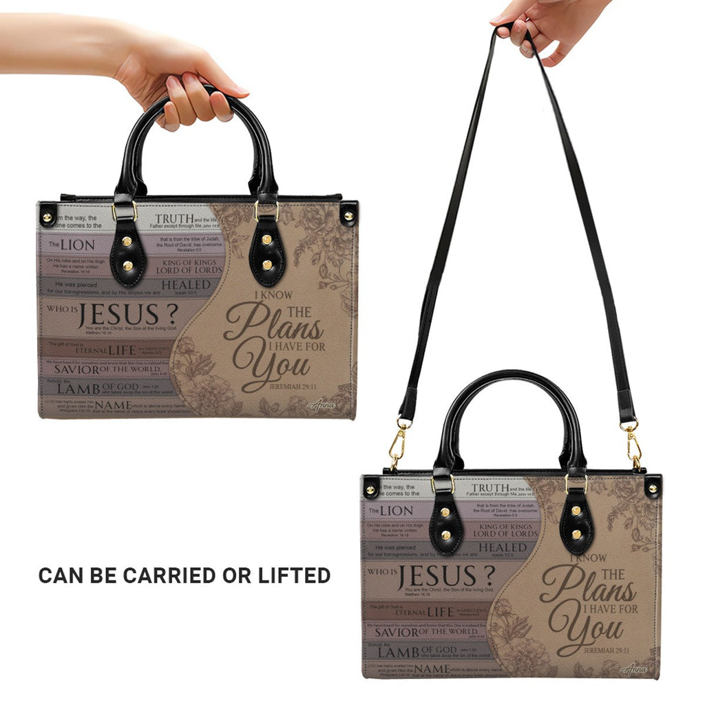 Personalized Jeremiah 29:11 Leather Handbag
