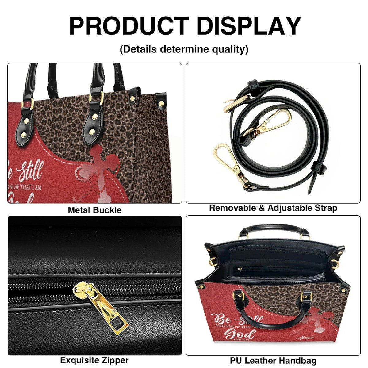 Personalized Christian Leopard Print Handbag
