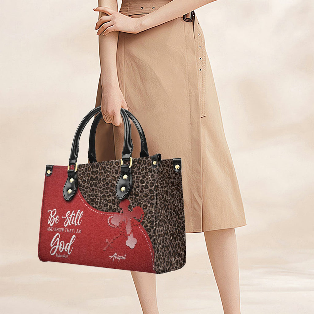Personalized Christian Leopard Print Handbag