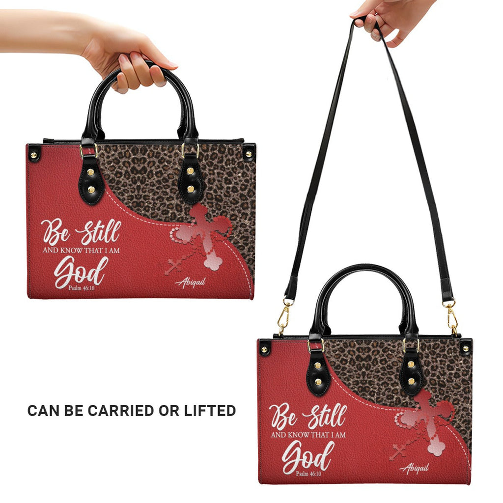Personalized Christian Leopard Print Handbag
