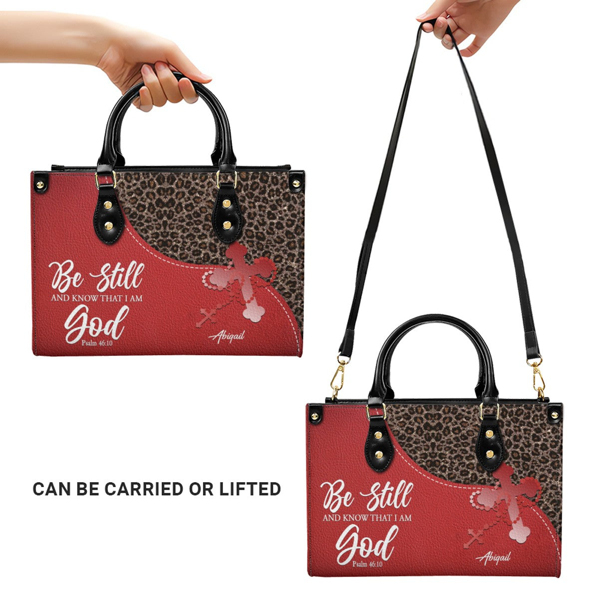 Personalized Christian Leopard Print Handbag