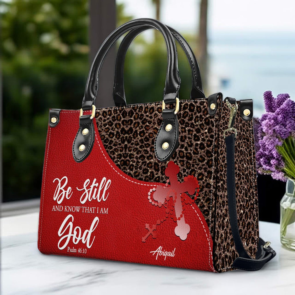 Personalized Christian Leopard Print Handbag