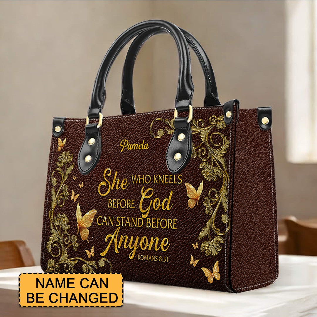 Personalized Bible Verse Leather Handbag