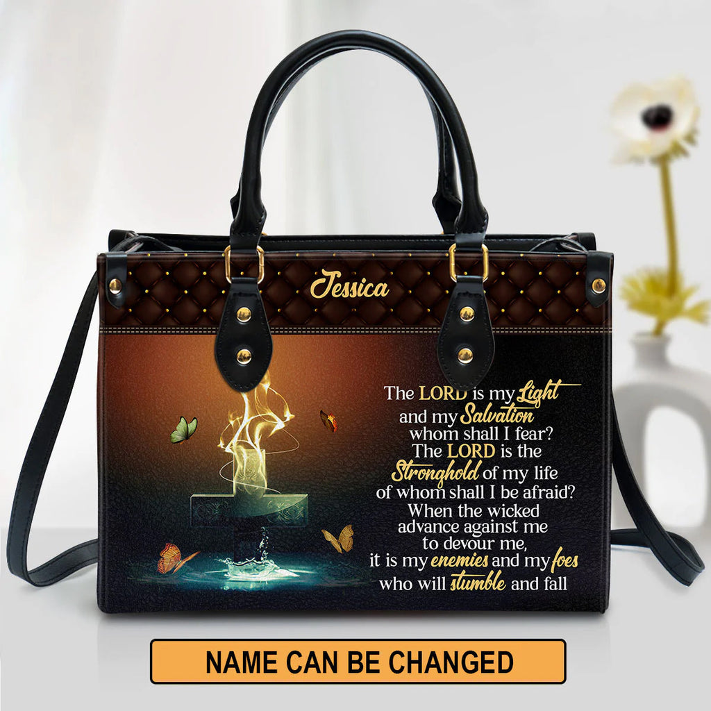 The Lord Is My Light Personalized Leather Tote