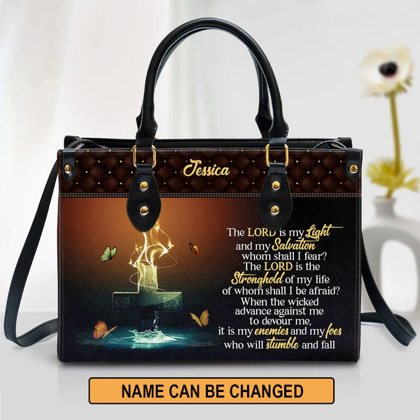 The Lord Is My Light Personalized Leather Tote