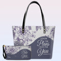 Personalized Bible Verse Leather Tote Bag
