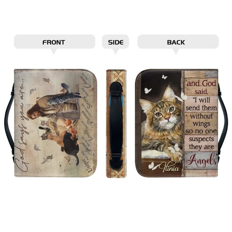 God Says I Am Personalized Cat Bible Cover