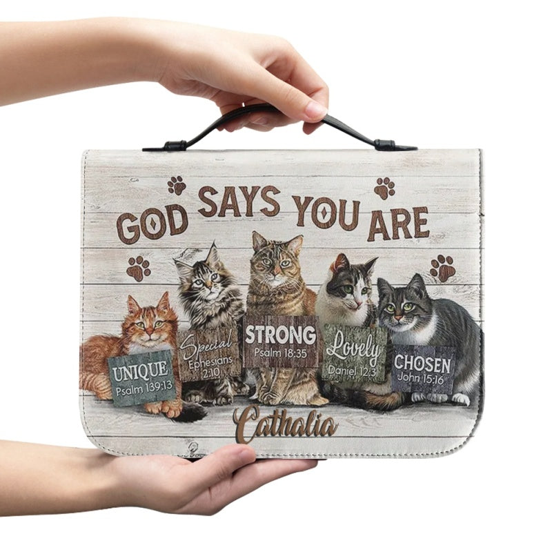 Personalized God Says You Are Cat Bible Cover