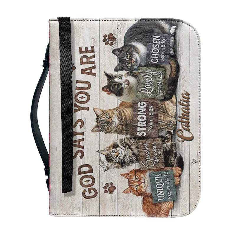 Personalized God Says You Are Cat Bible Cover